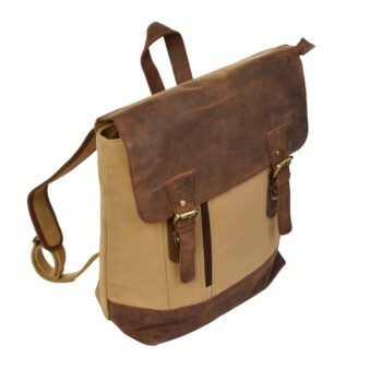 2841CV rugtas Dermata canvas leder sand/brown