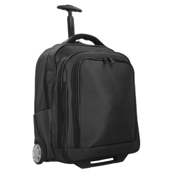 3444NY ZW trolley/rugtas met 17" laptopvak nylon zwart Dermata lederwaren