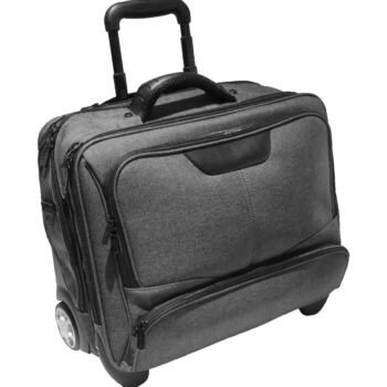 3456CV GS businesslaptoptrolley canvas grijs met zwarte binnenvoering Dermata Lederwaren