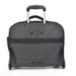 3456CV GS businesslaptoptrolley canvas grijs met zwarte binnenvoering Dermata Lederwaren
