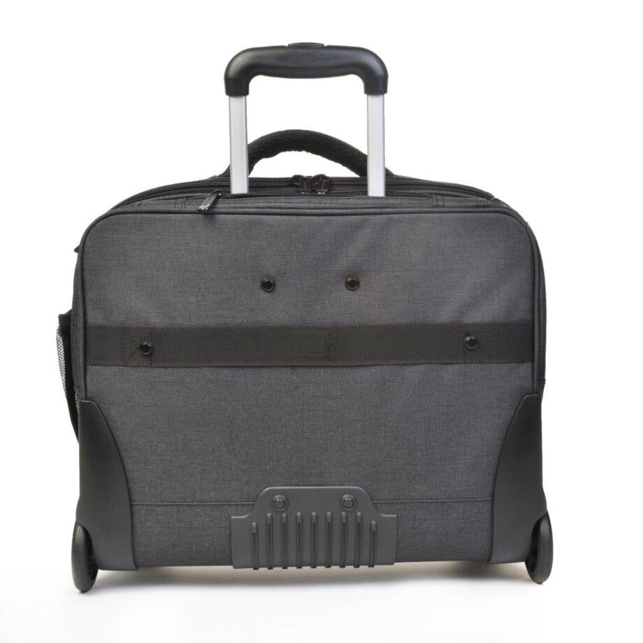 3456CV GS businesslaptoptrolley canvas grijs met zwarte binnenvoering Dermata Lederwaren