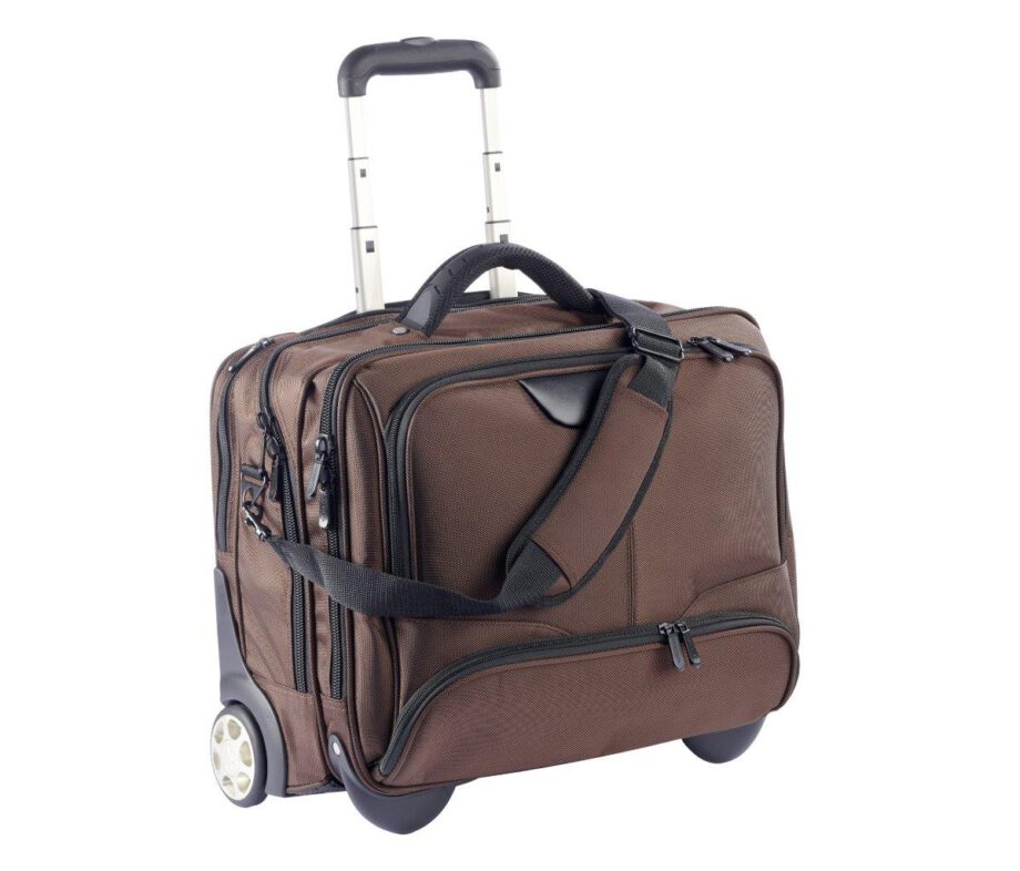 3456NY bruin businesslaptoptrolley nylon bruin Dermata lederwaren