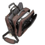 3456NY bruin businesslaptoptrolley nylon bruin Dermata lederwaren