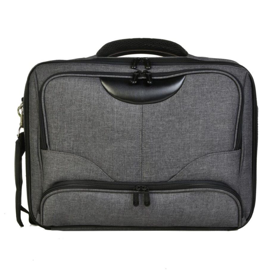 3459CV GR laptoptas canvas grijs Dermata Lederwaren