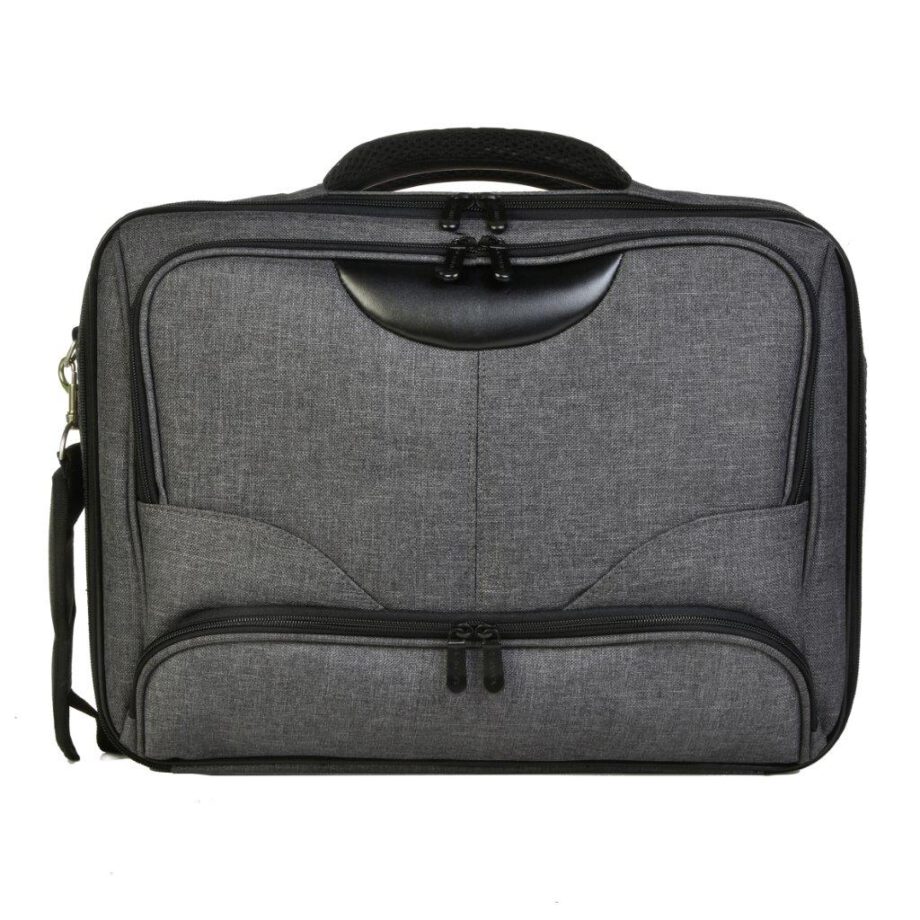 3459CV GR laptoptas canvas grijs Dermata Lederwaren